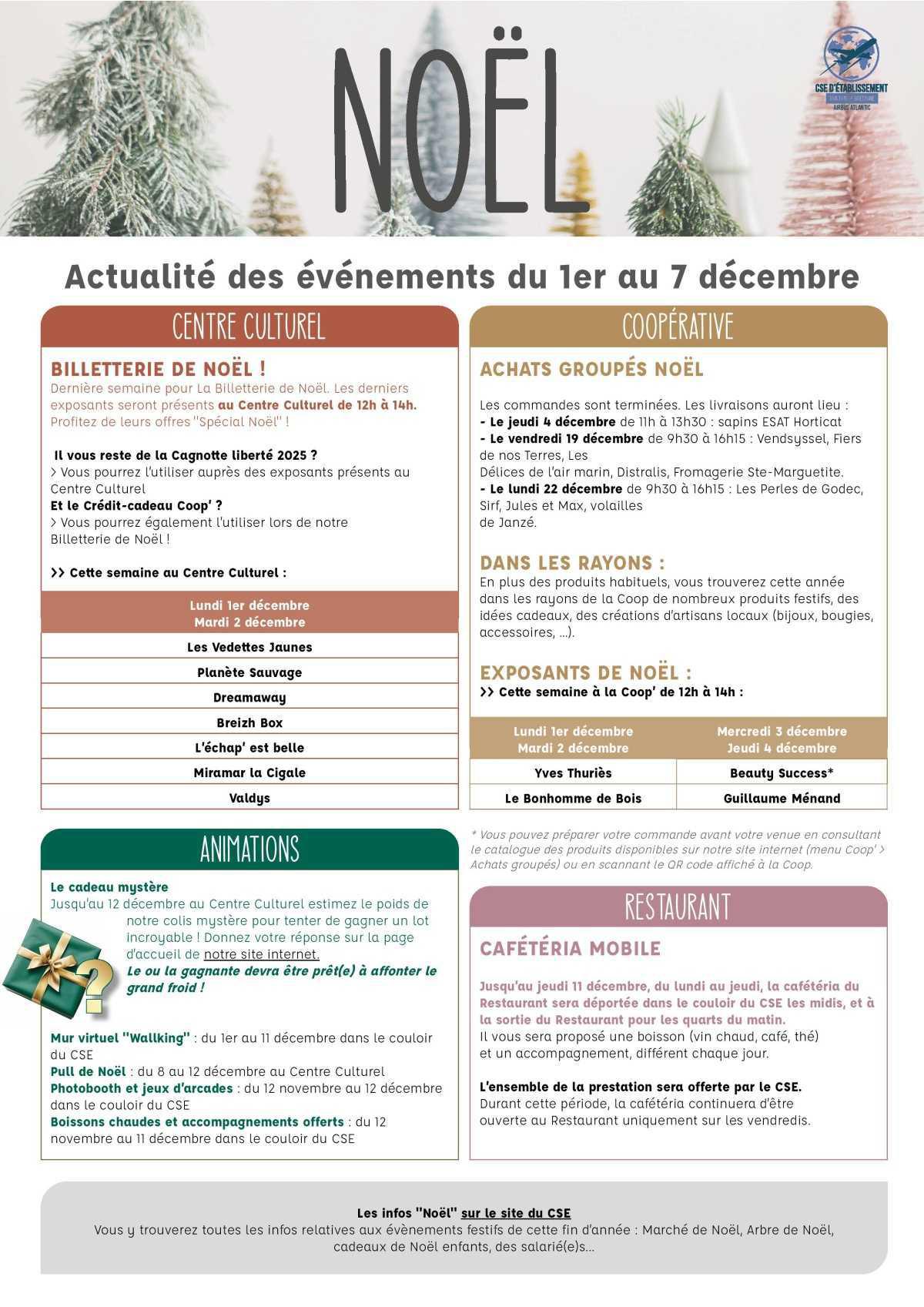 Informations du CSE et de la coopérative semaine 49 Informations du CSE et de la coopérative semaine 49