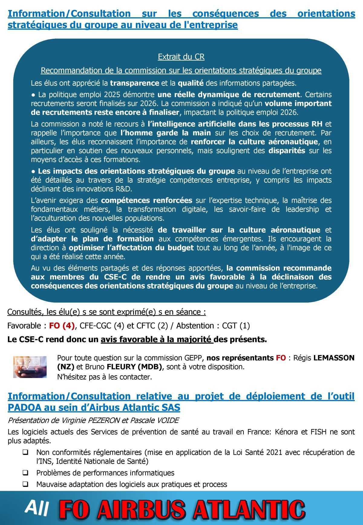 Compte-rendu partiel du CSE-C du 14 novembre 2025