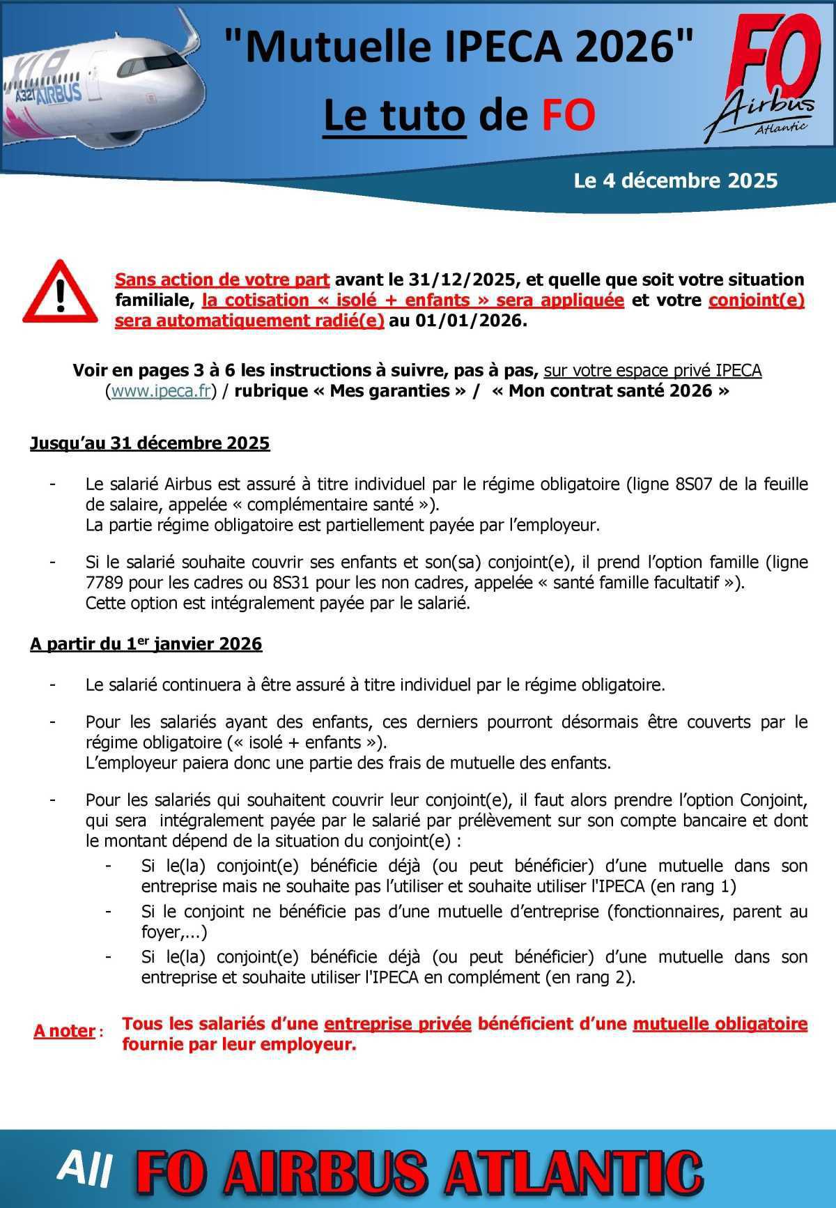 Mutuelle IPECA 2026 : le tuto de FO (action à faire avant le 31/12/25)