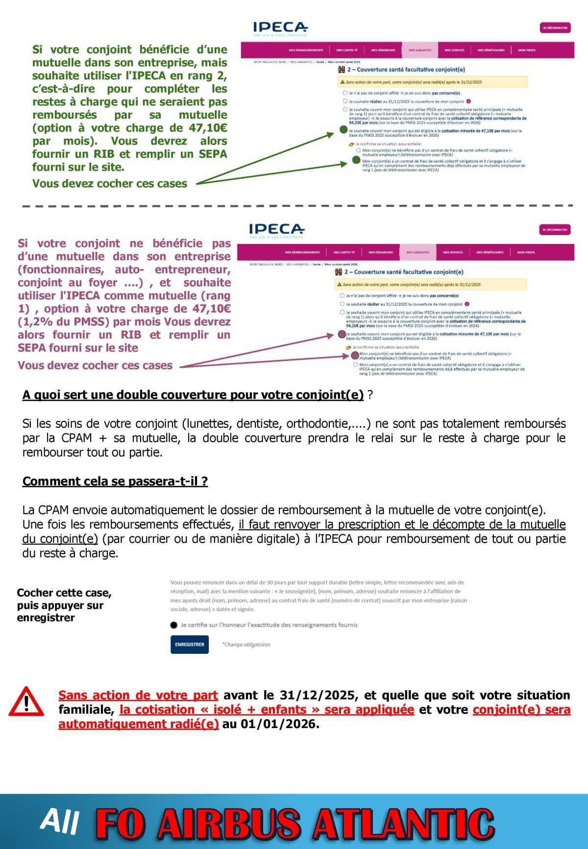Mutuelle IPECA 2026 : le tuto de FO (action à faire avant le 31/12/25)