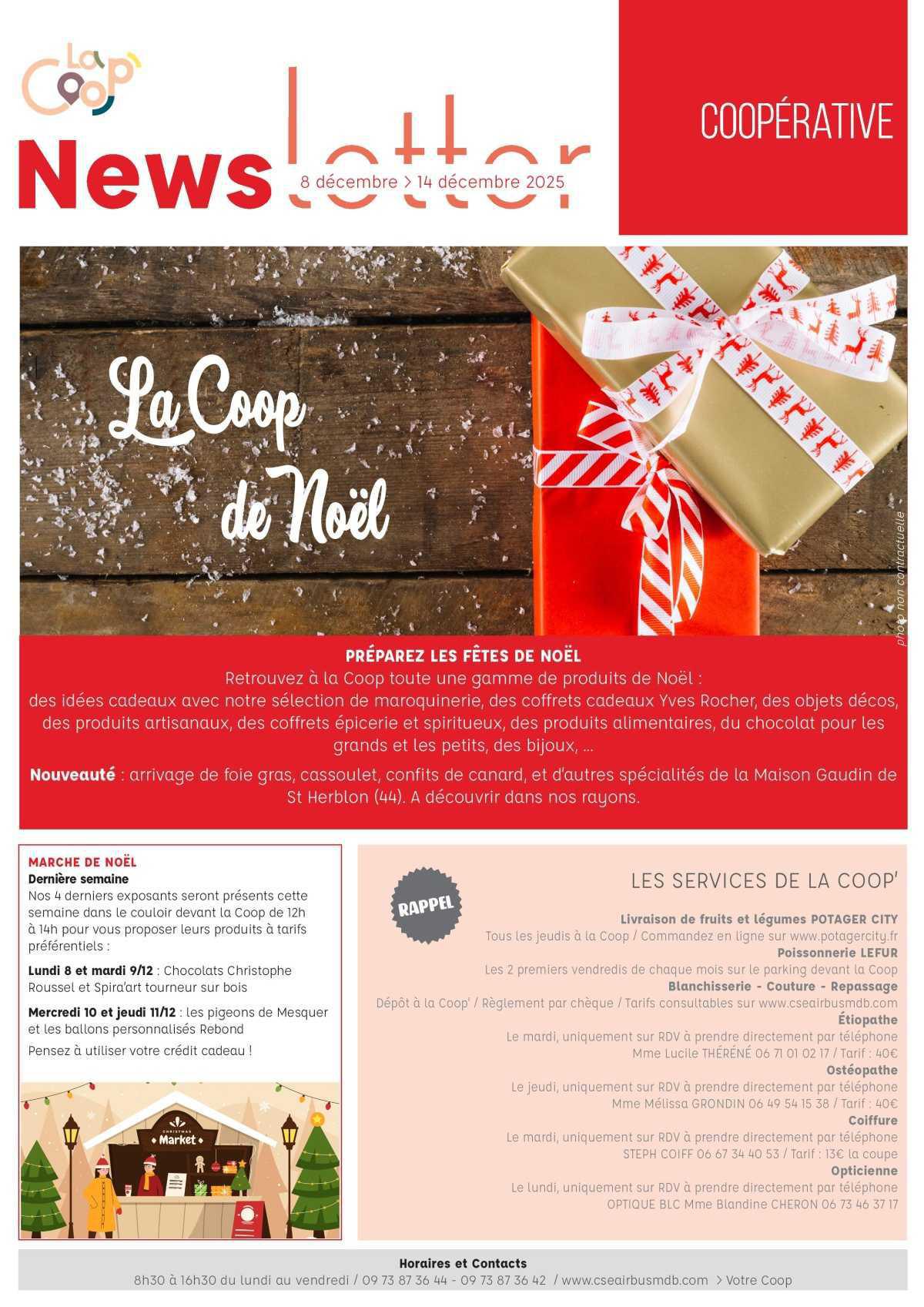 Informations du CSE et de la coopérative semaine 50 Informations du CSE et de la coopérative semaine 50