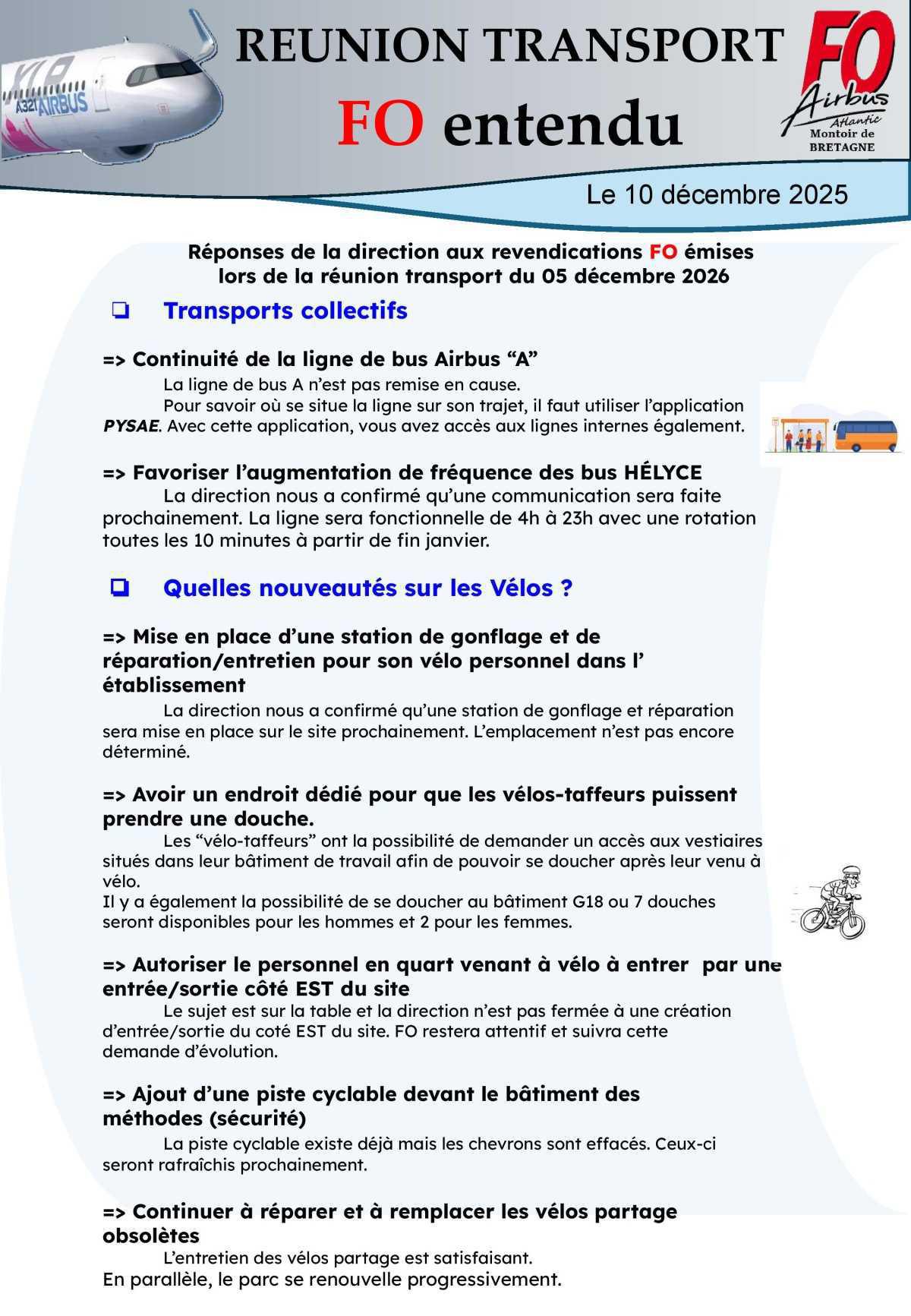 Réunion transport : FO entendu 