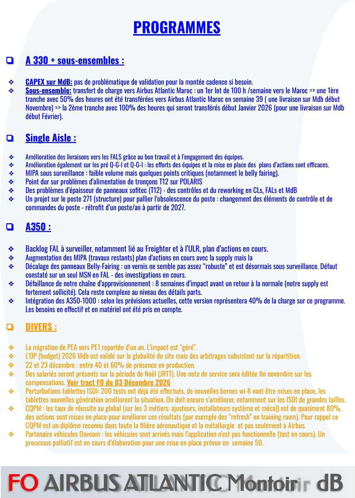 Compte rendu FO du CSE- E du 27 novembre 2025