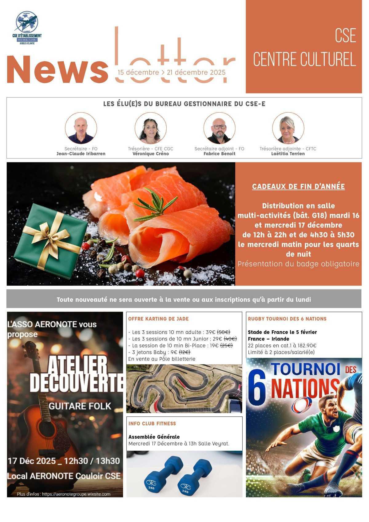 Informations du CSE et de la coopérative semaine 51