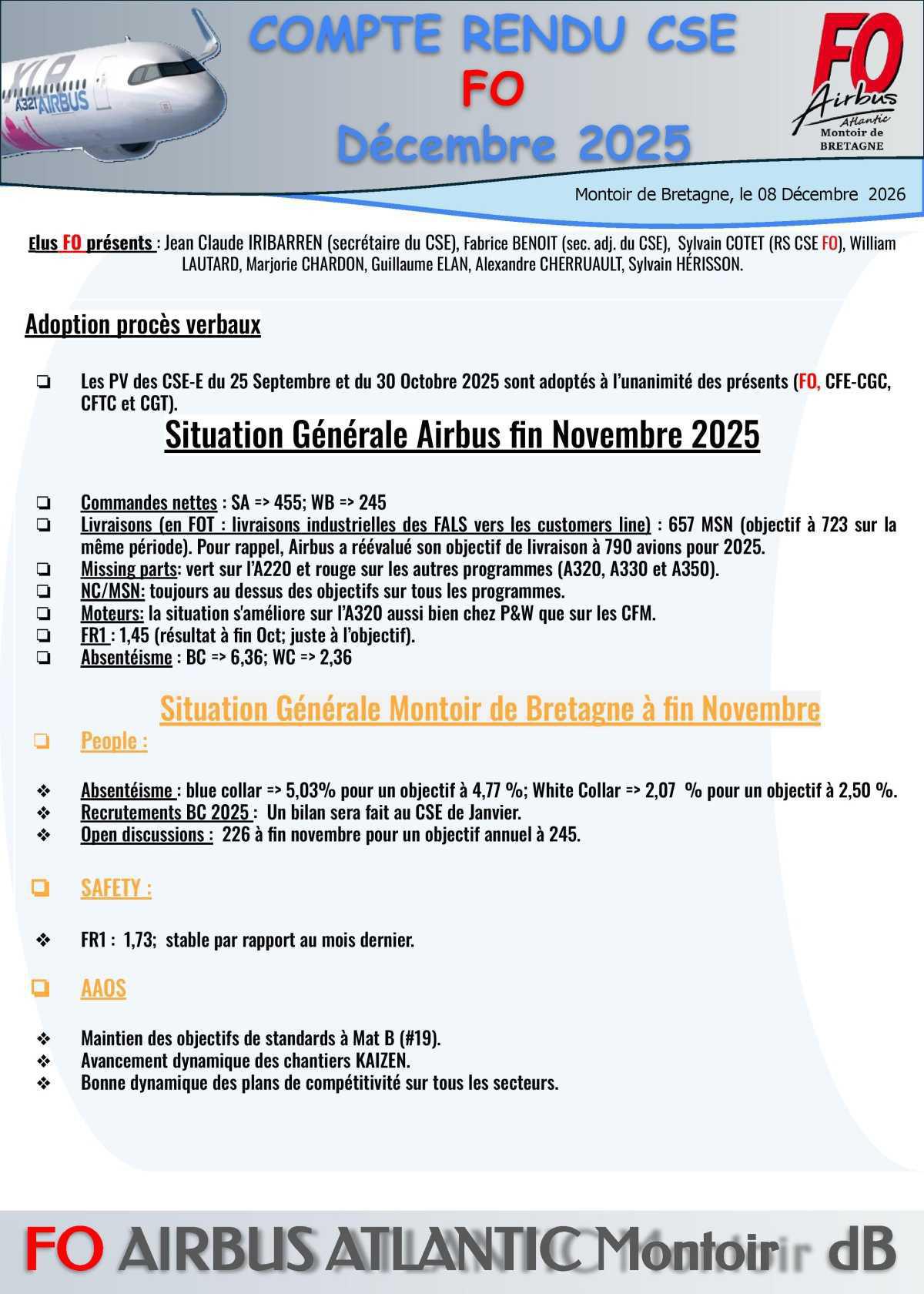 Compte rendu FO du CSE du 18 décembre 2025