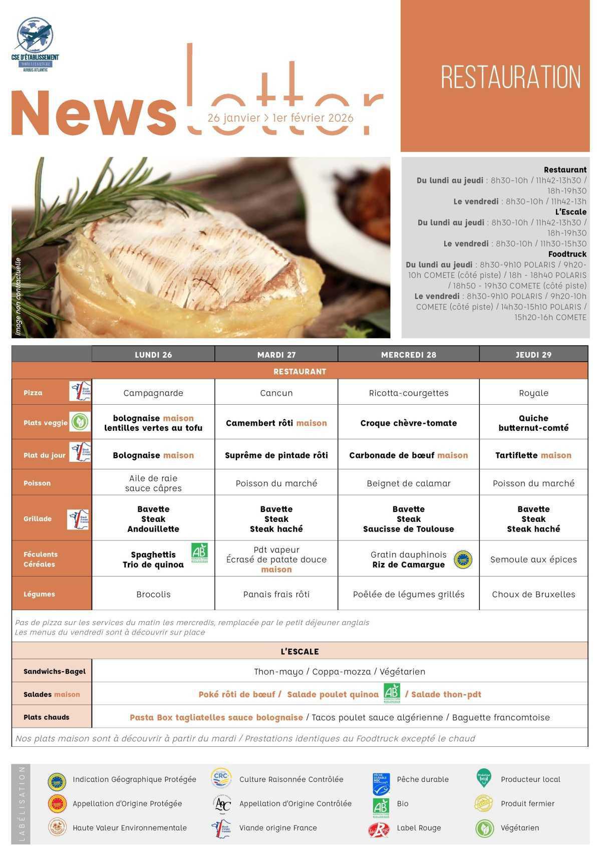 Informations du CSE et de la coopérative semaine 5