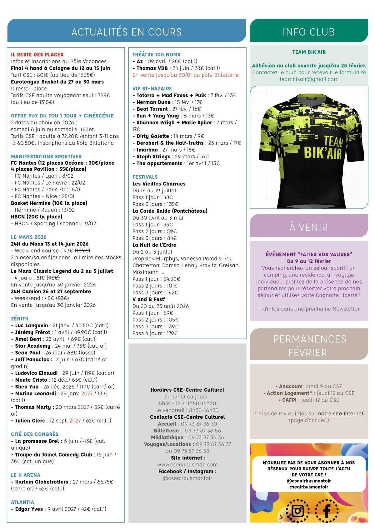 Informations du CSE et de la coopérative semaine 5 Informations du CSE et de la coopérative semaine 5