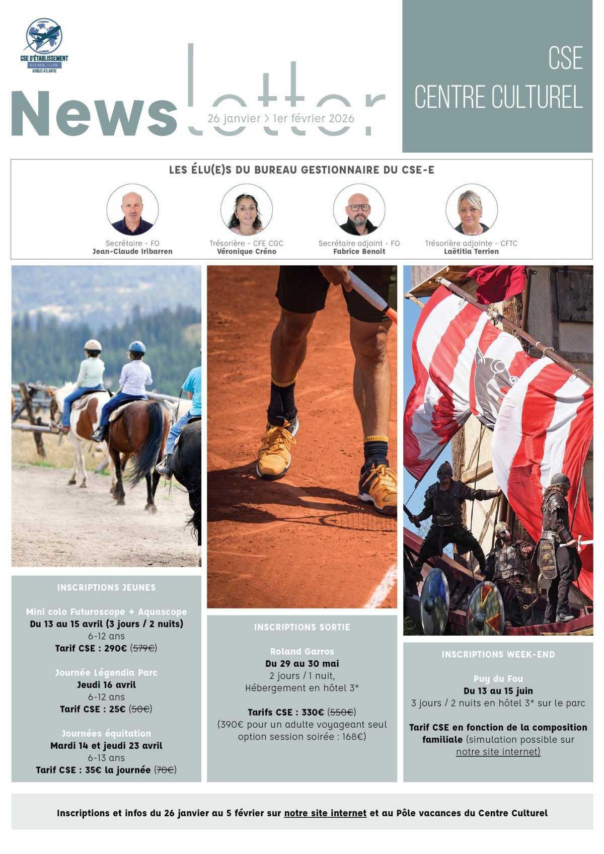 Informations du CSE et de la coopérative semaine 5