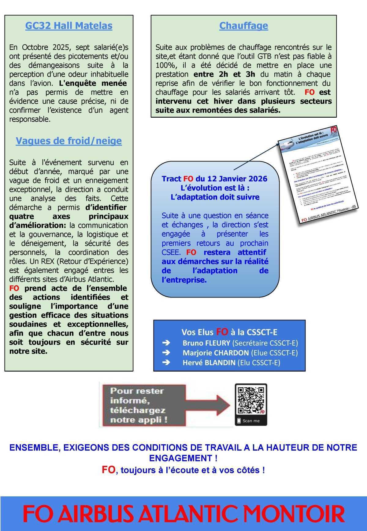 InFO : Commission Santé Sécurité et Conditions de Travail