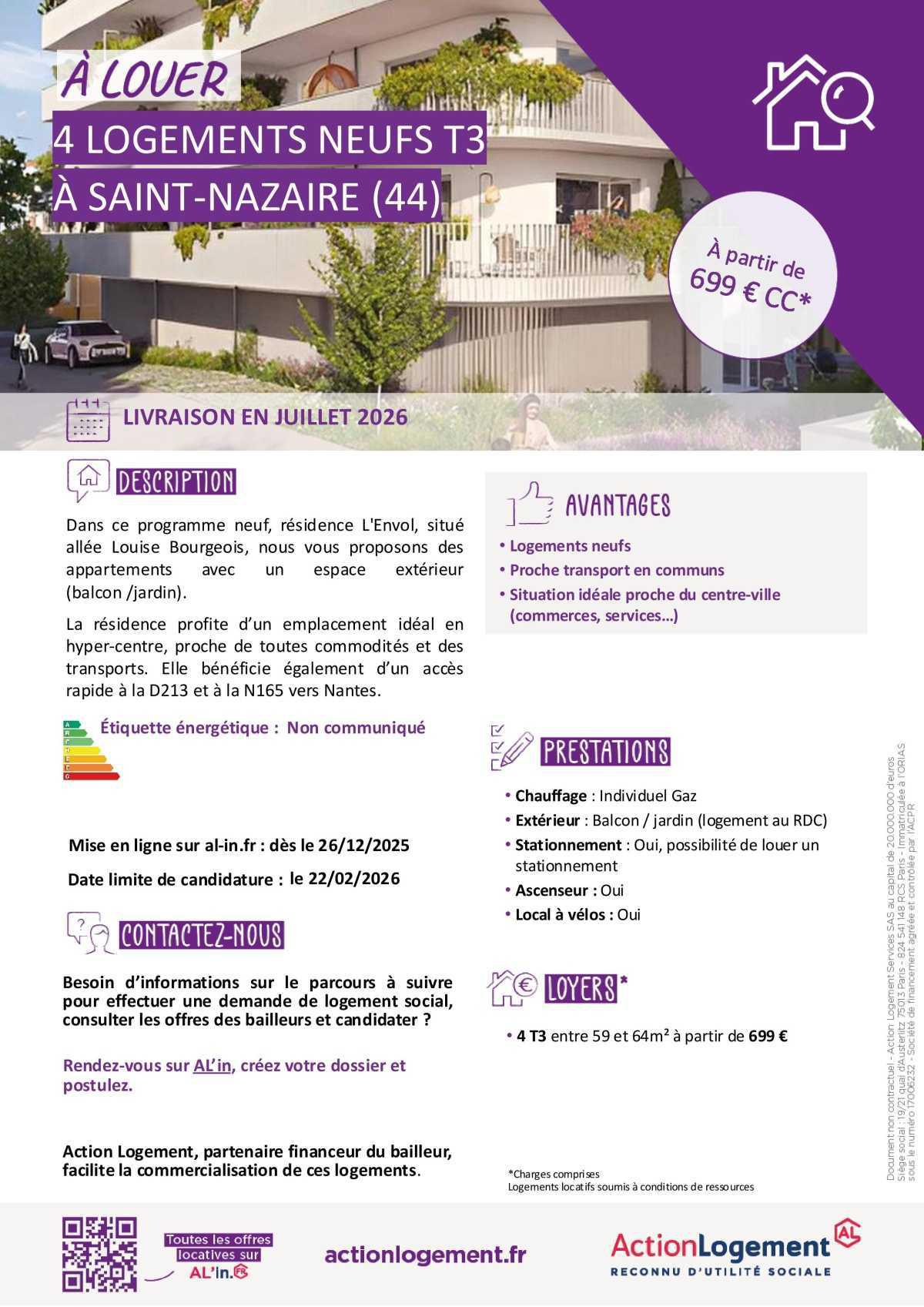 Communication FO => Action logement : offre location appartements (Saint Nazaire)