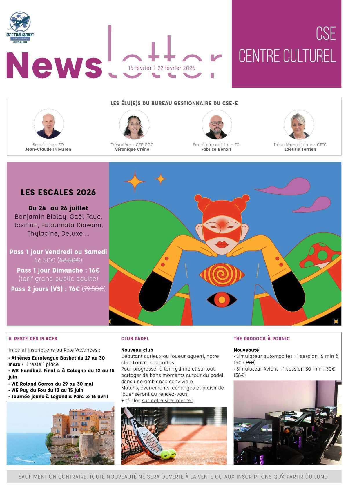 Informations du CSE et de la coopérative semaine 8