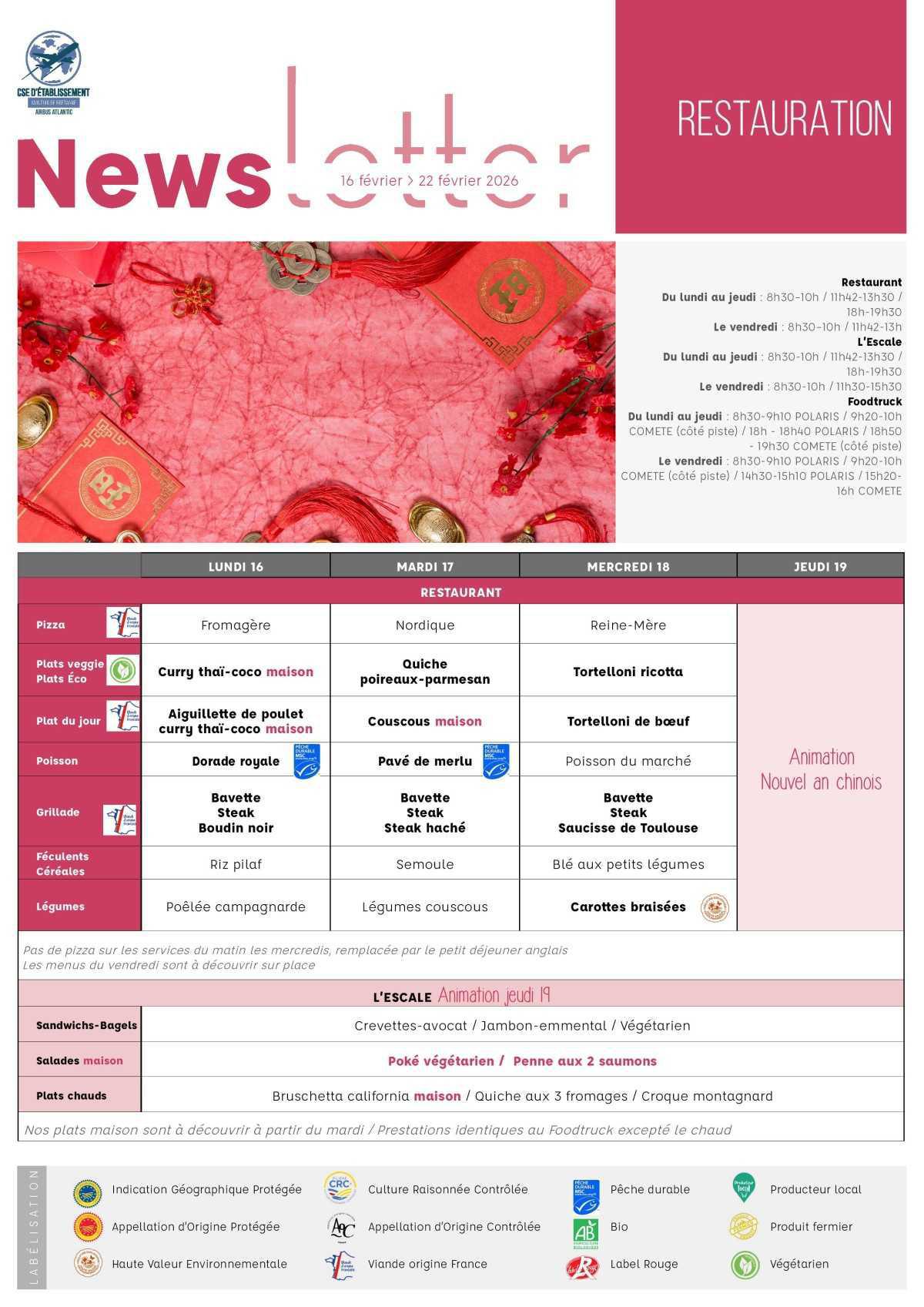 Informations du CSE et de la coopérative semaine 8