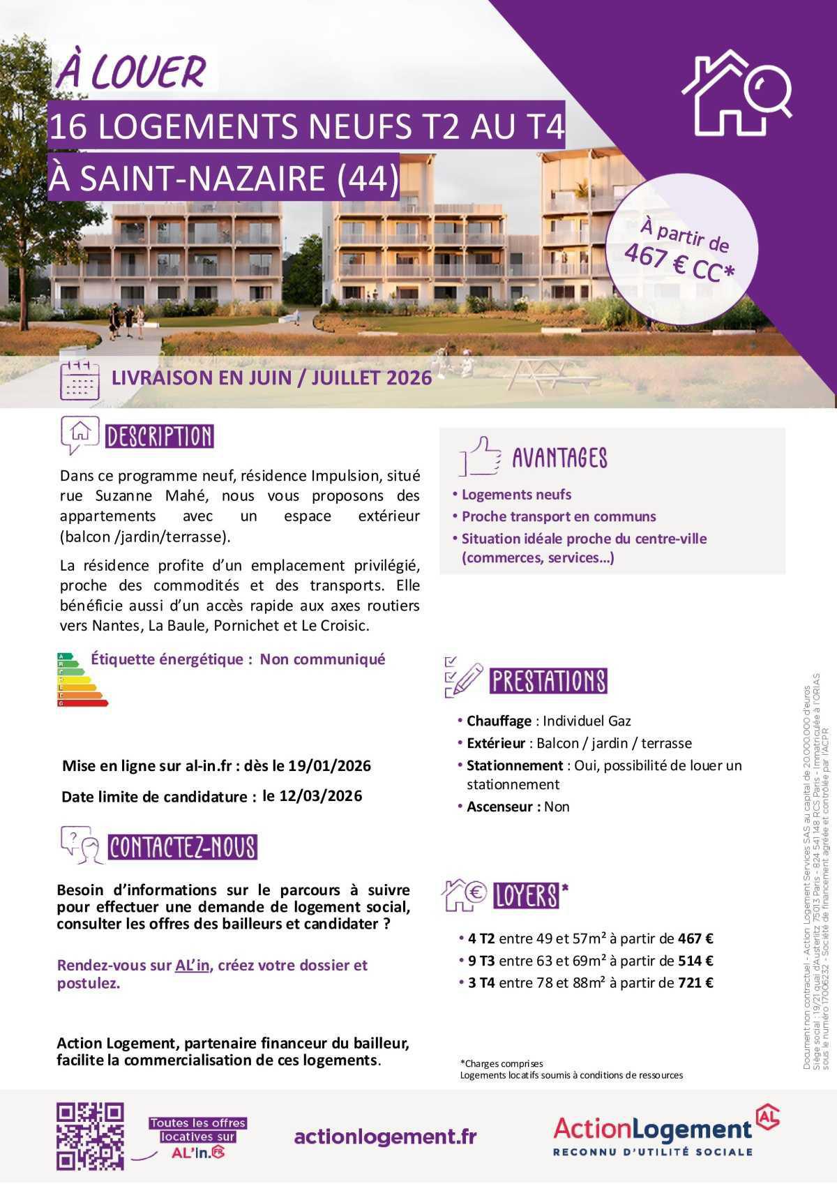 Communication FO => Action logement : offre location appartements (Saint Nazaire)