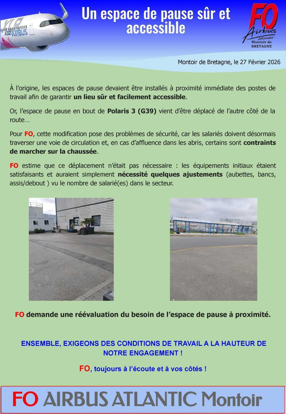 Tract FO : Espace de pause A320 (P3)