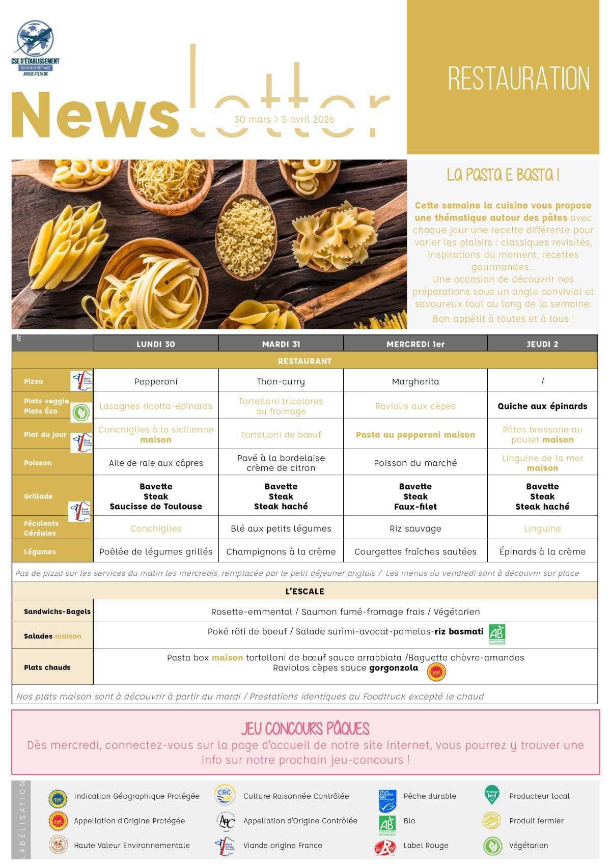 Informations du CSE et de la coopérative semaine 14