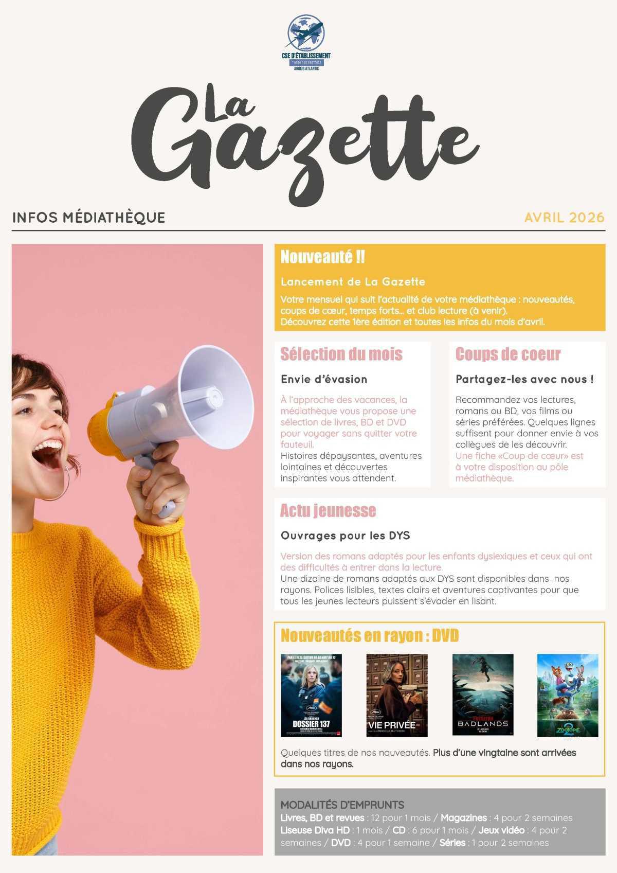 Informations du CSE et de la Coopérative semaine 16