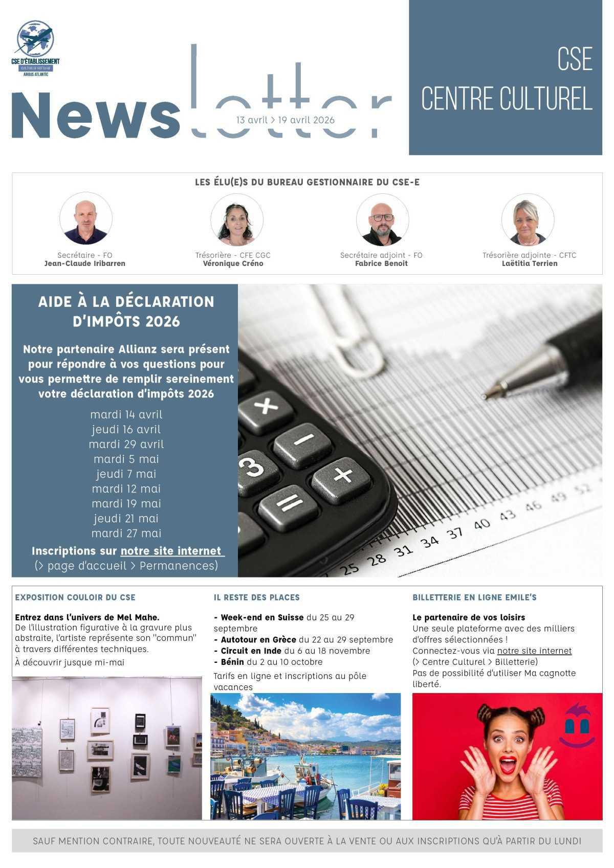 Informations du CSE et de la Coopérative semaine 16 Informations du CSE et de la Coopérative semaine 16