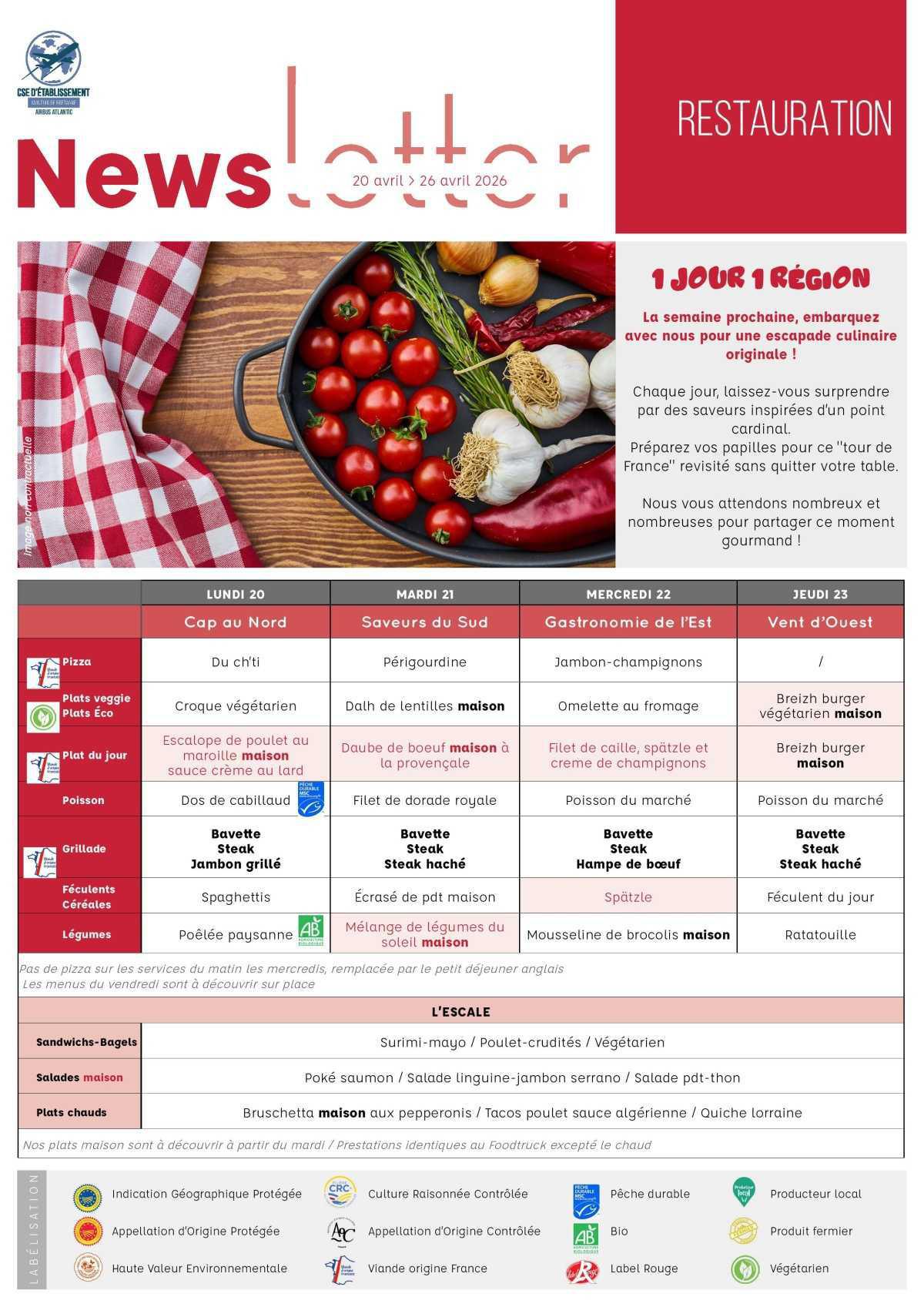 Informations du CSE et de la coopérative semaine 17
