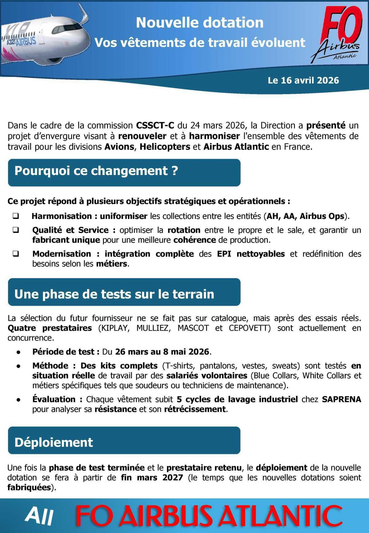 Nouvelle dotation : Vos vêtements de travail évoluent