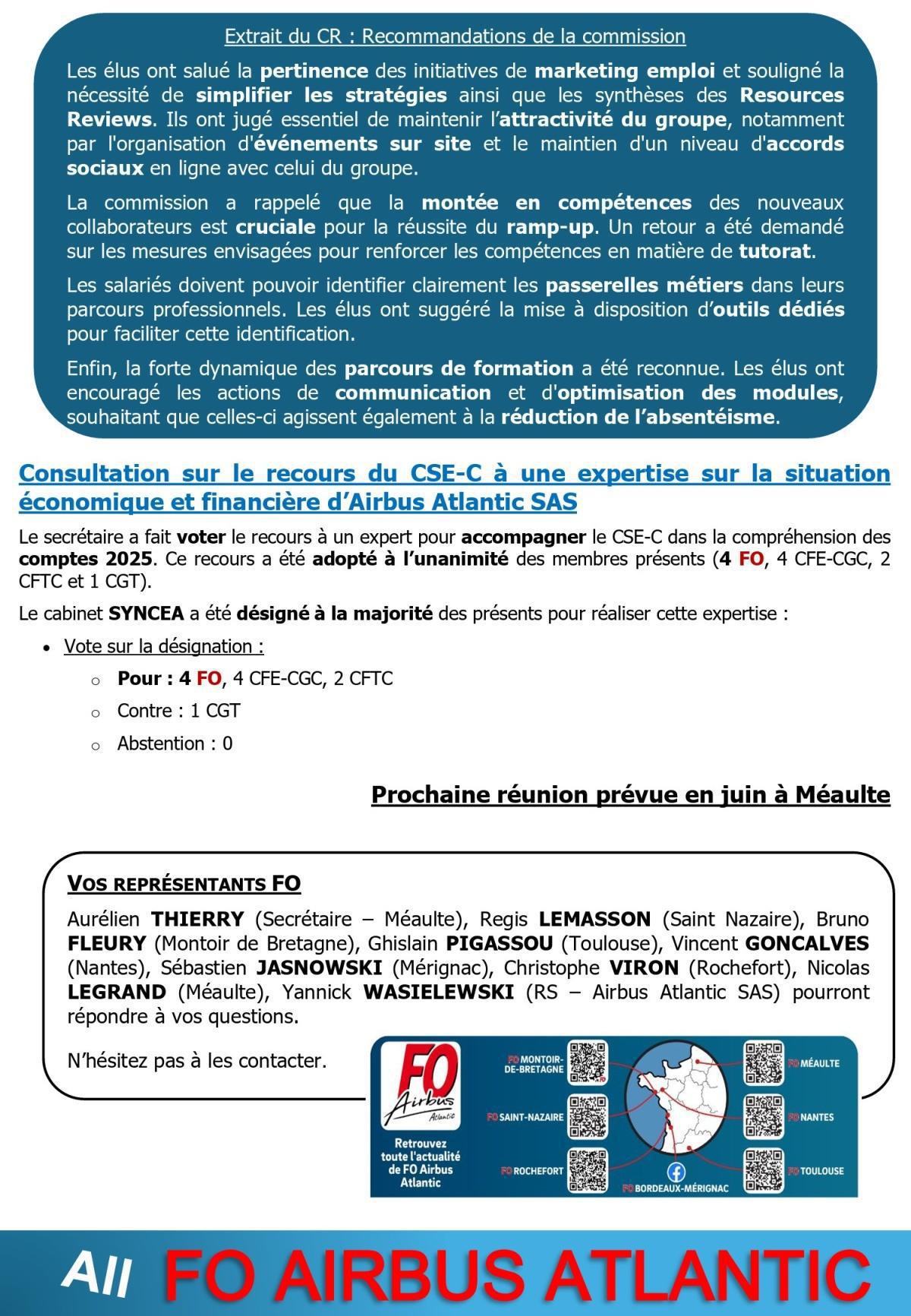 Compte rendu partiel du CSE-C du 8 avril 2026