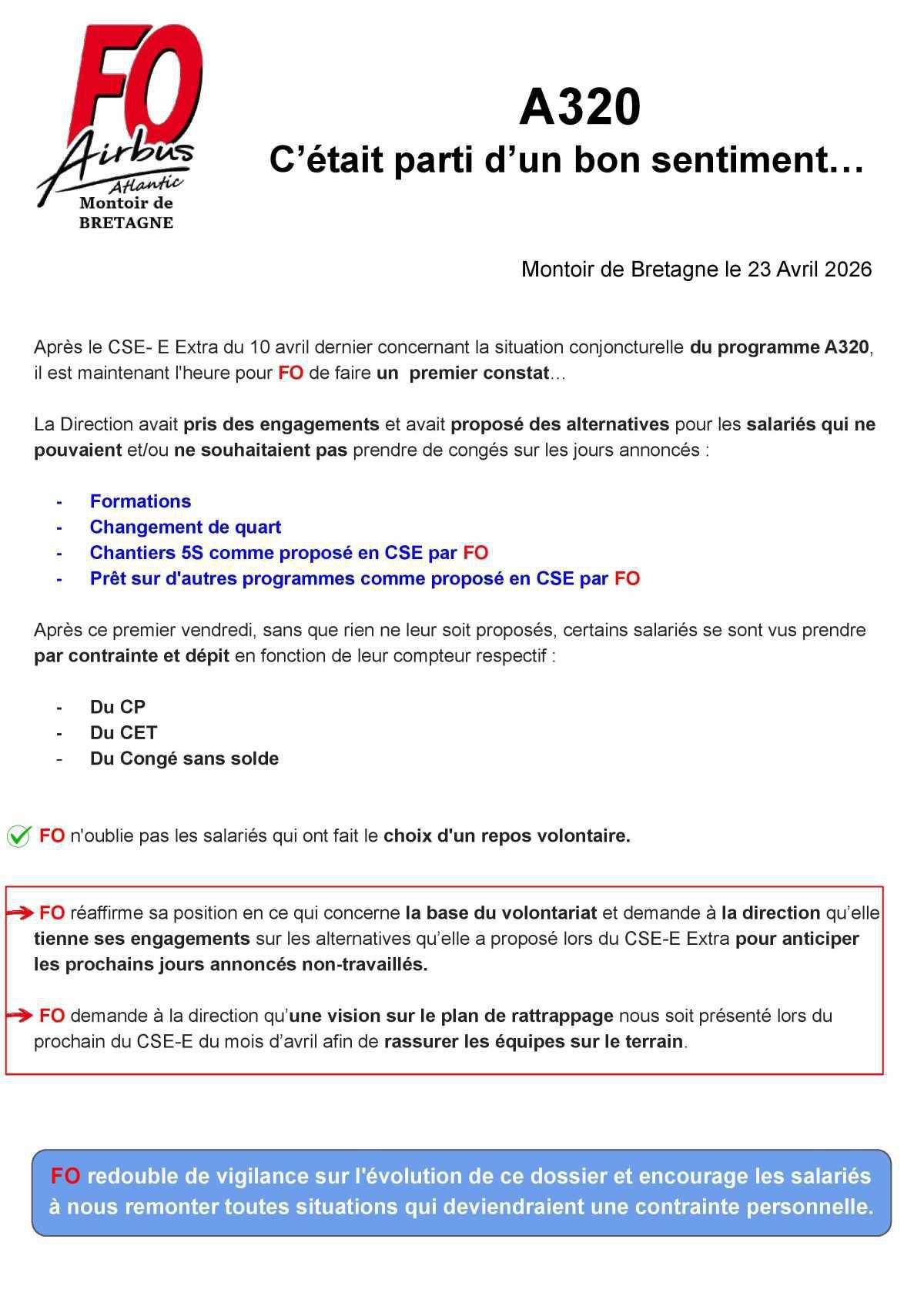 A320 : C'était parti d'un bon sentiment ...