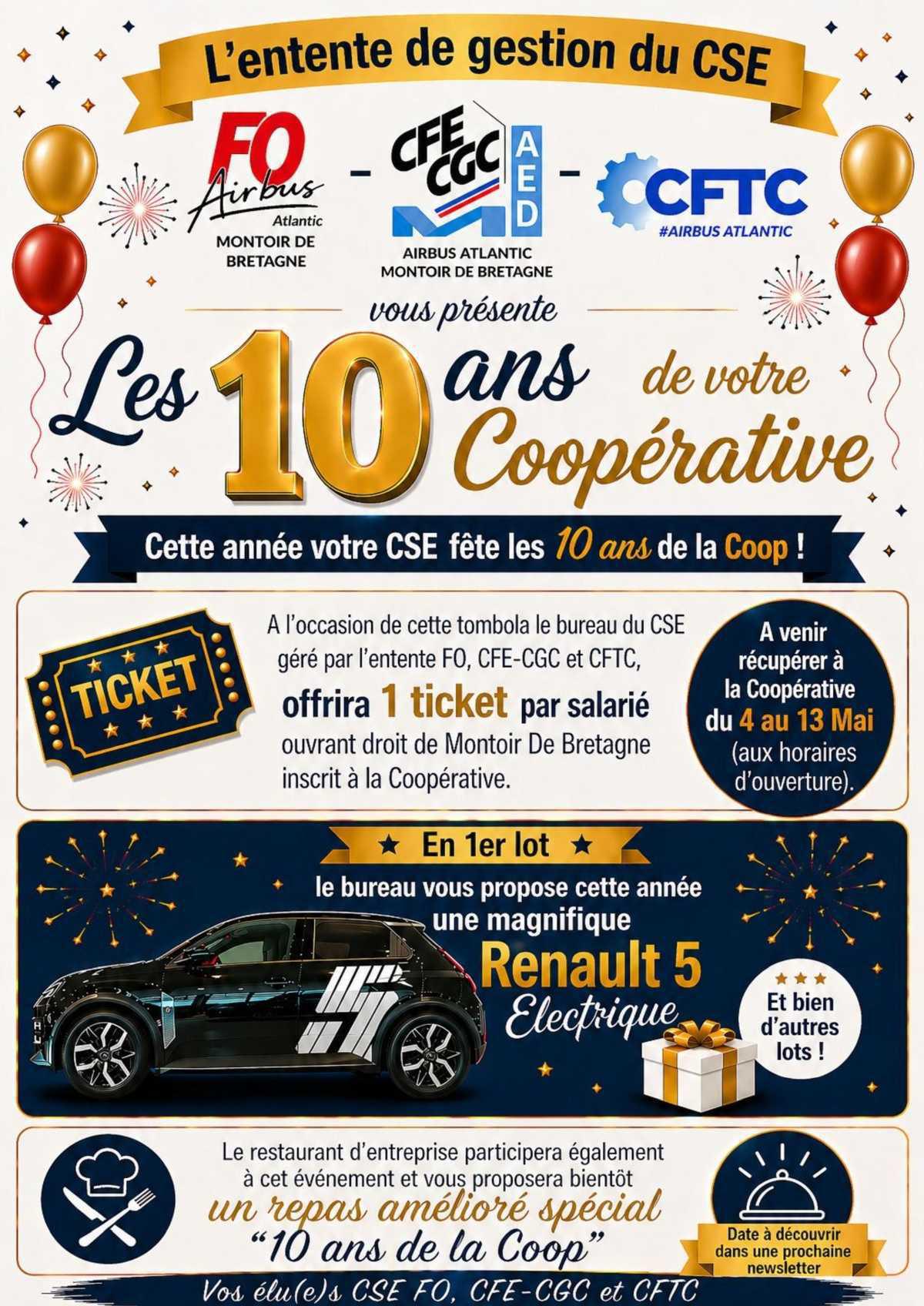 FO fête avec vous les 10 ans de la Coopérative du CSE !
