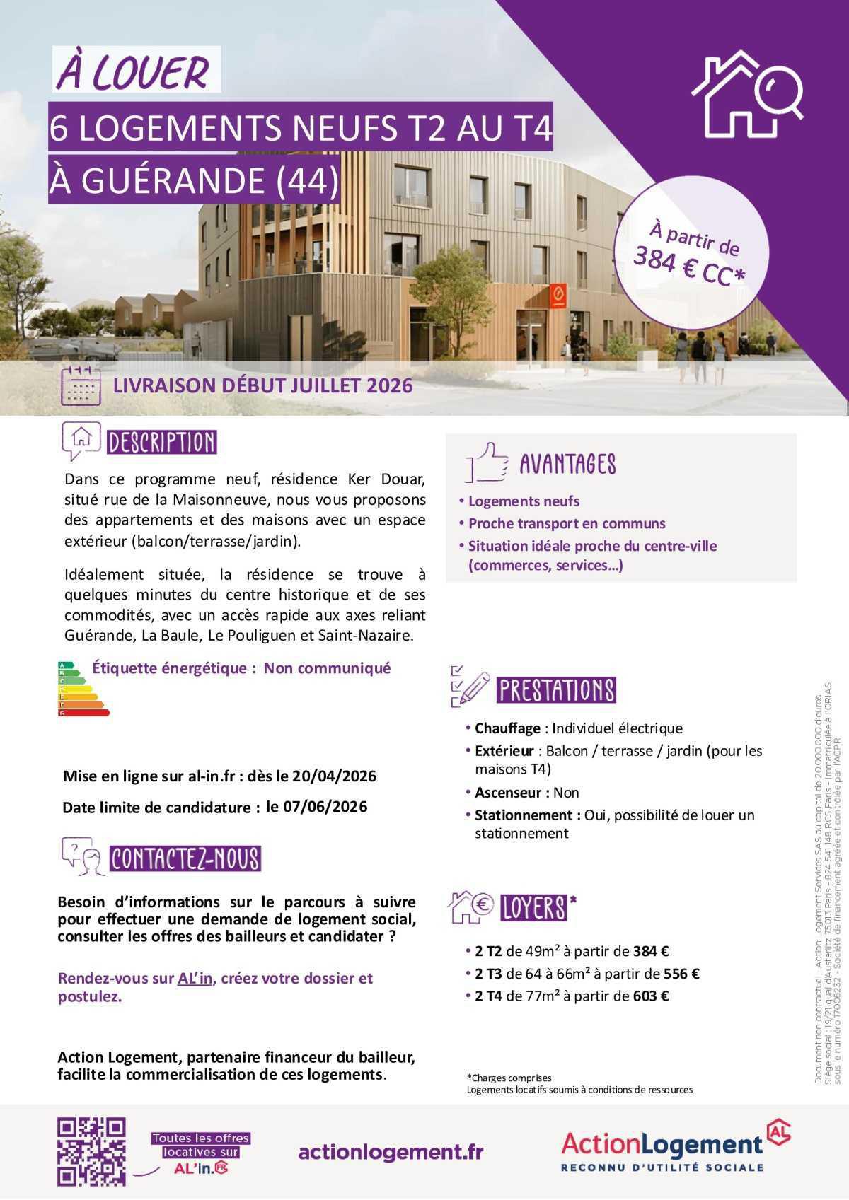 Communication FO => Action logement : offre location appartements (Guérande)