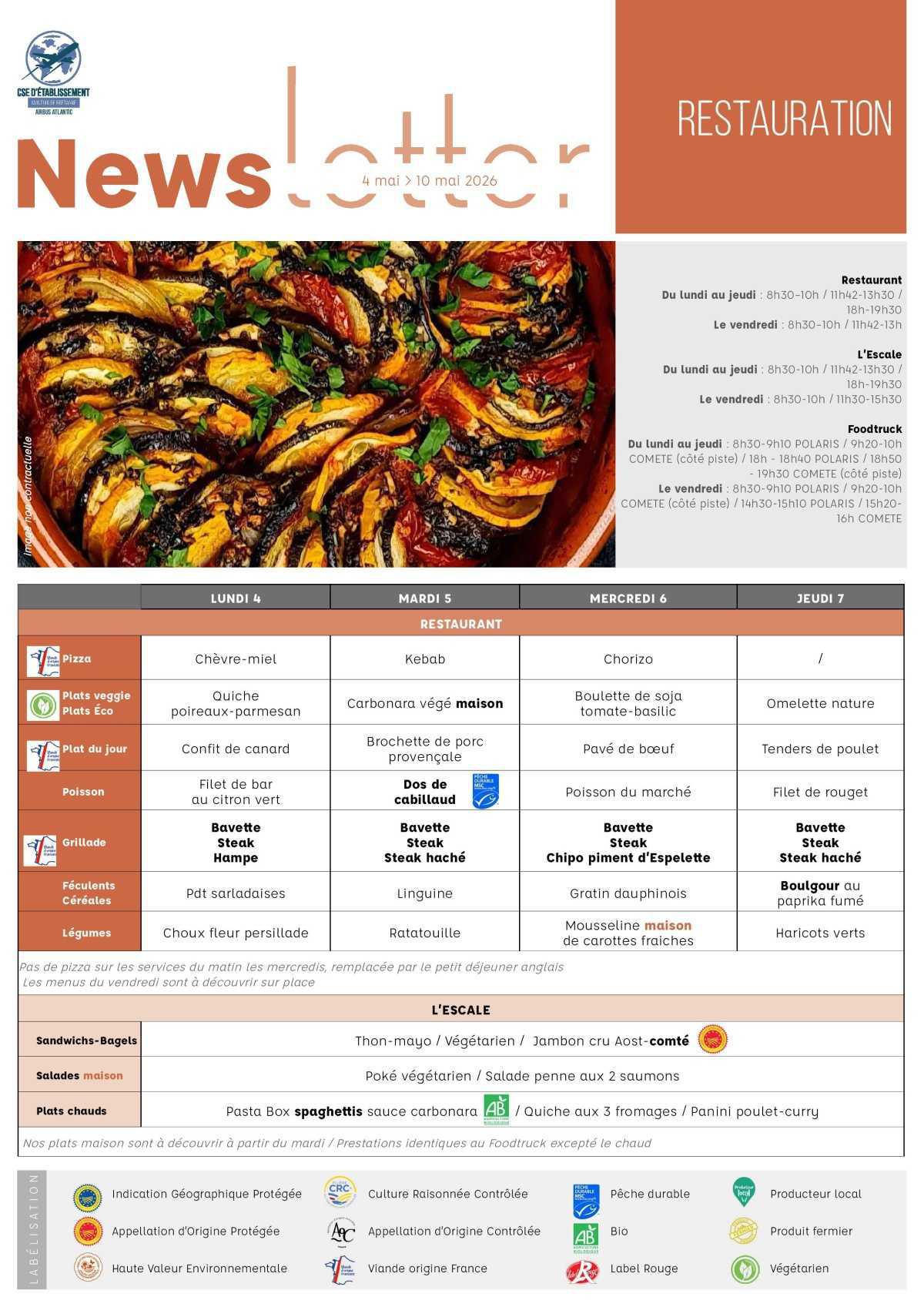 Informations du CSE et de la Coopérative semaine 19 
