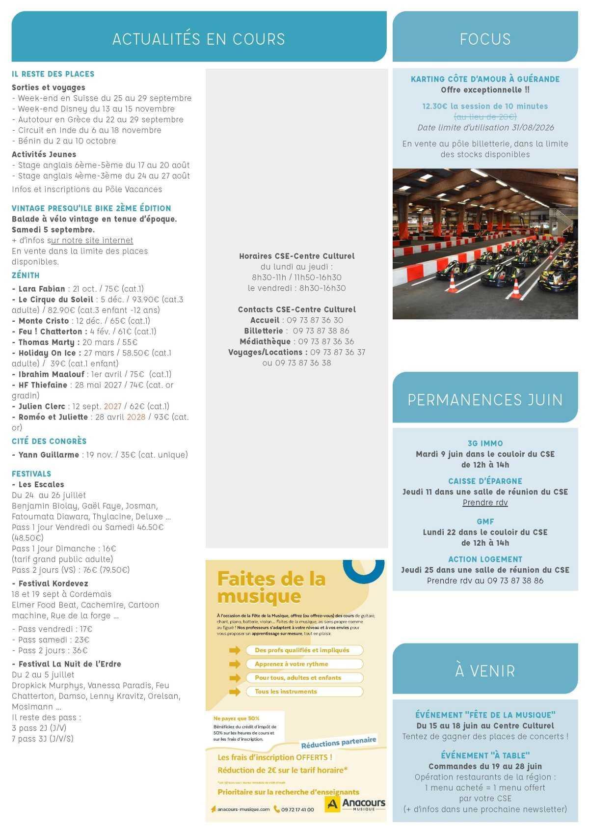 Informations du CSE et de la Coopérative semaine 24 Informations du CSE et de la Coopérative semaine 24