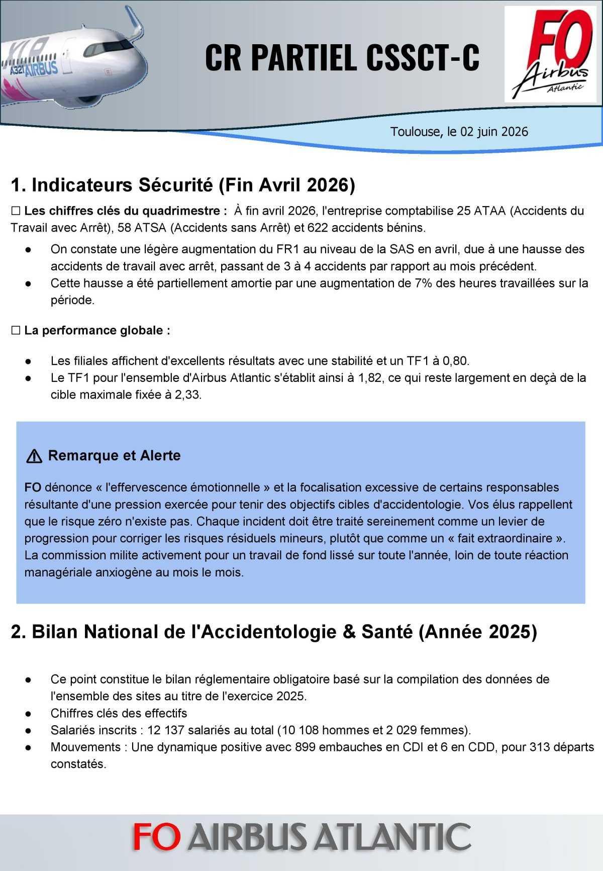 Compte-rendu FO du CSSCT - Central