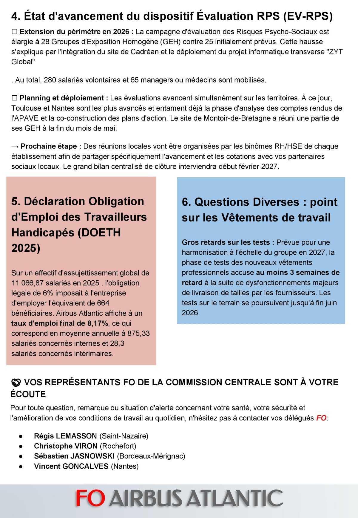 Compte-rendu FO du CSSCT - Central