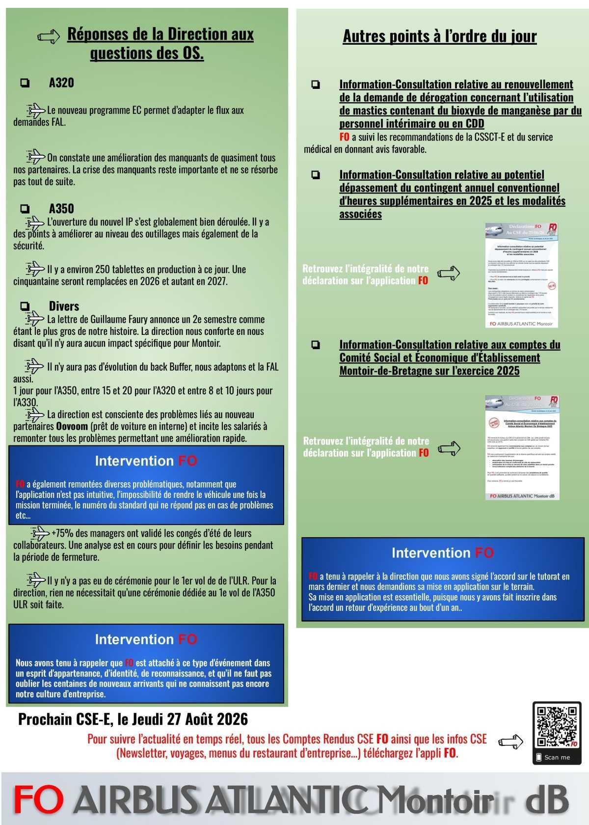Compte rendu FO du CSE du 25 juin 2026