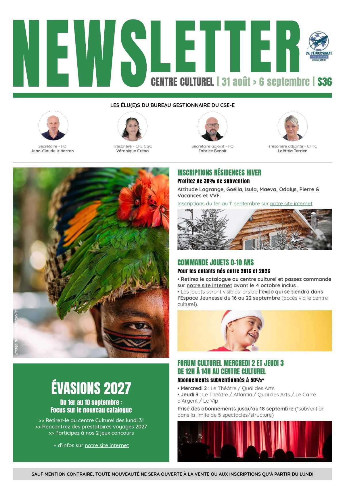 Informations du CSE et de la coopérative semaine 36 Informations du CSE et de la coopérative semaine 36