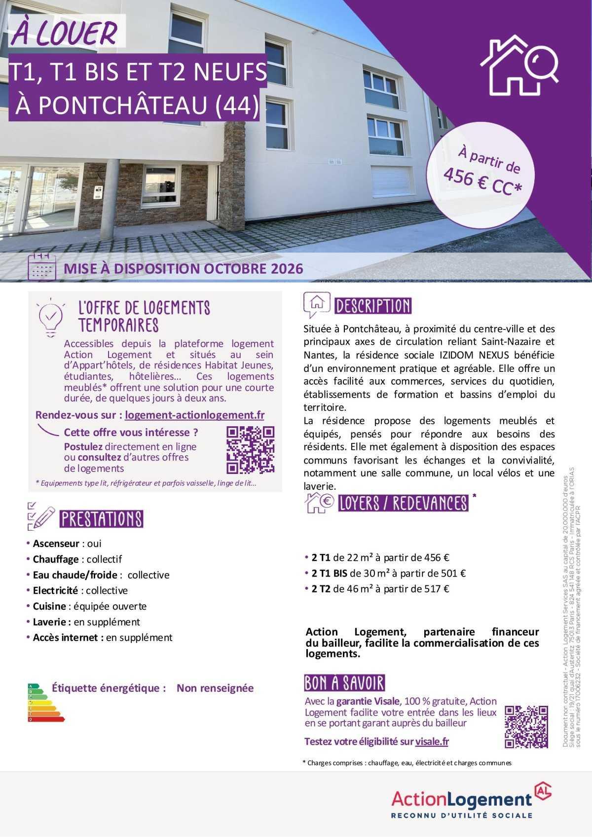Communication FO => Action logement : offre appartements (Pontchâteau)