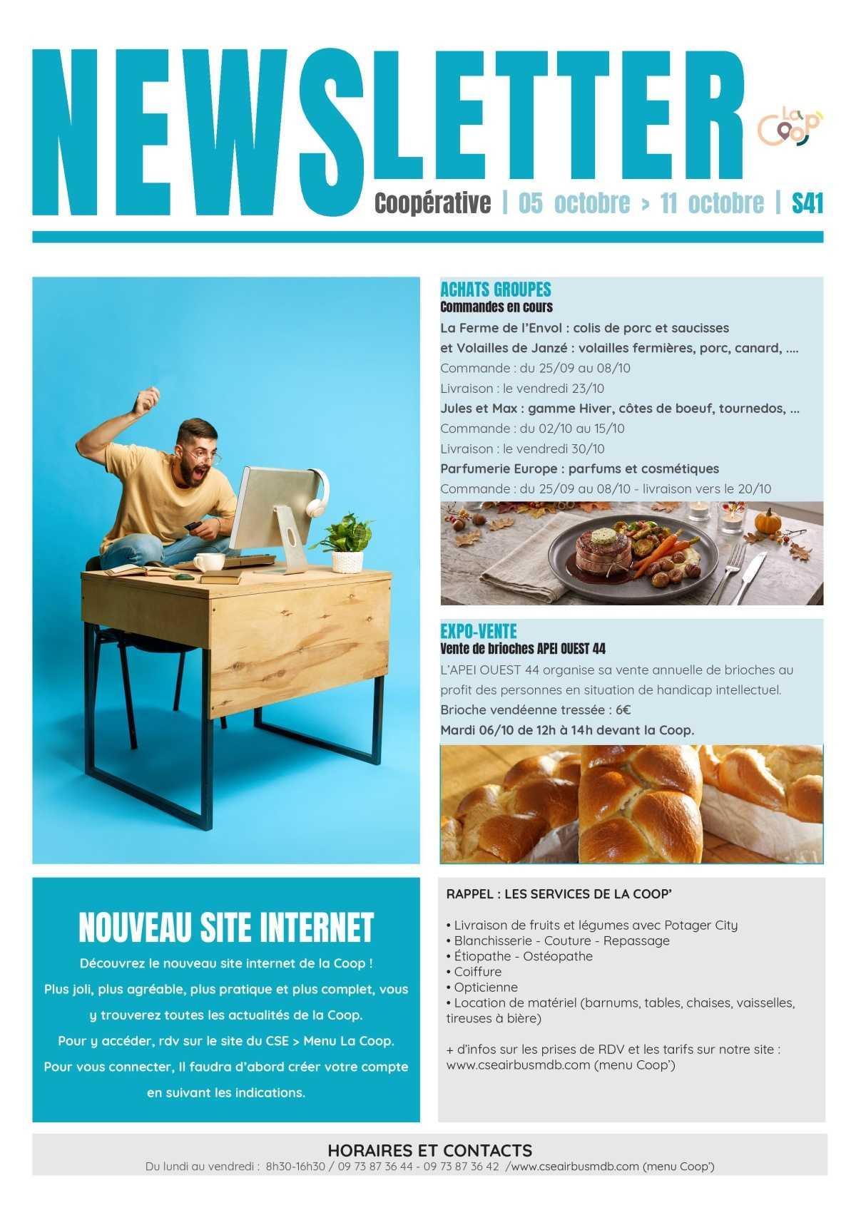Newsletter de la semaine 41 du 5 Octobre au 11 Octobre 2026 