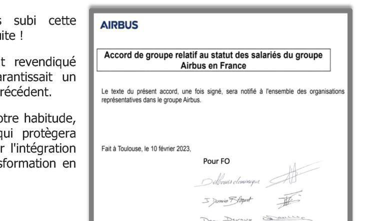 FO signe les nouveaux accords société