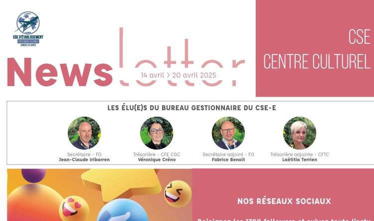 Informations du CSE et de la coopérative semaine 16