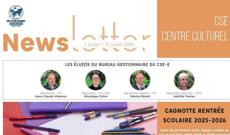 Informations du CSE et de la coopérative semaine 28