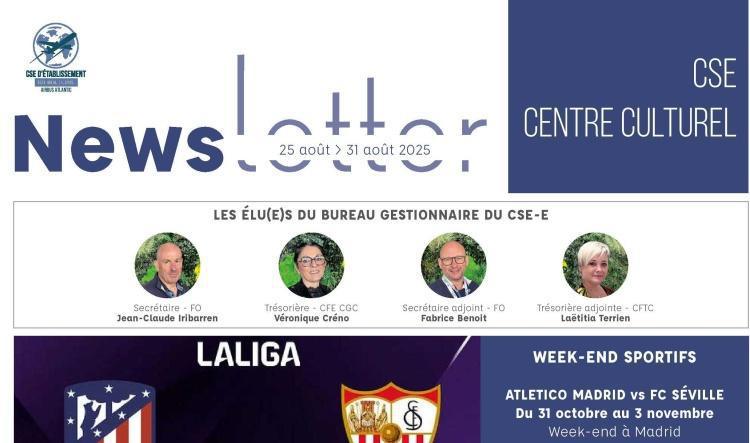 Informations du CSE et de la coopérative semaine 35