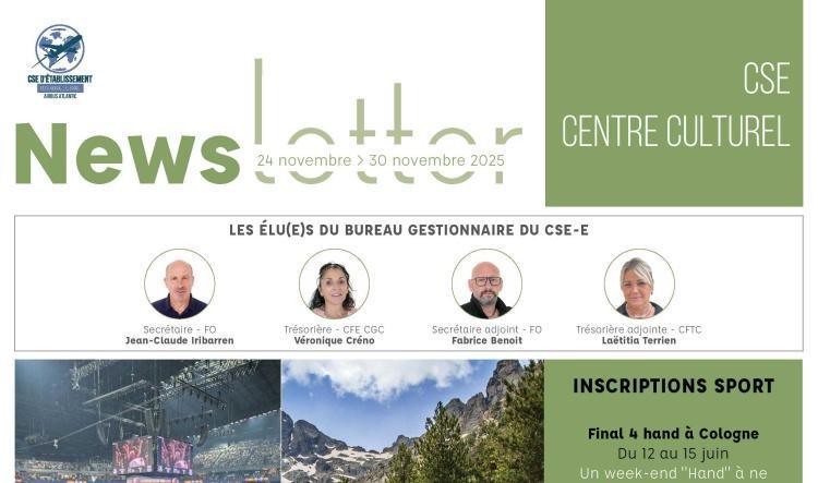 Informations du CSE et de la coopérative semaine 48