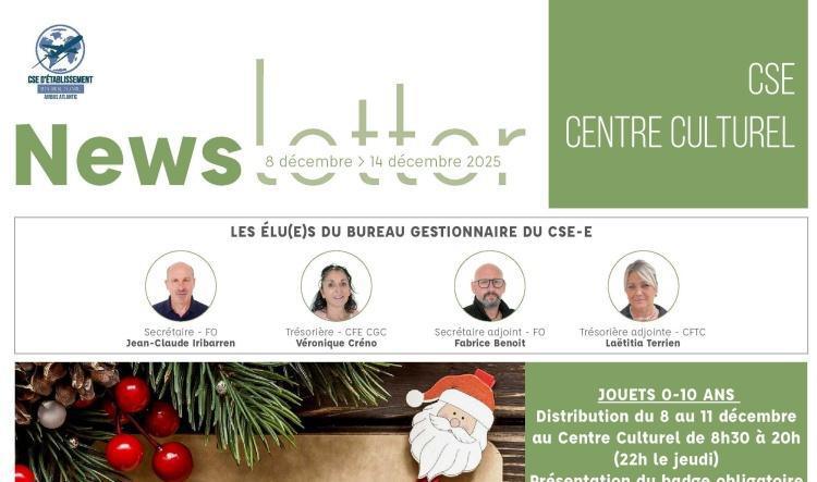 Informations du CSE et de la coopérative semaine 50