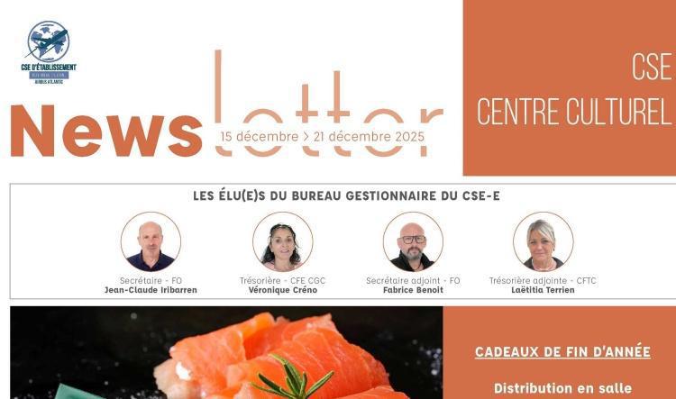 Informations du CSE et de la coopérative semaine 51