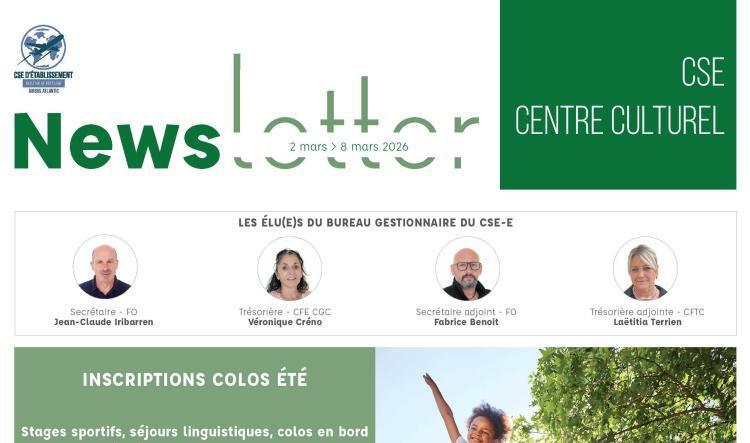 Informations du CSE et de la coopérative semaine 10