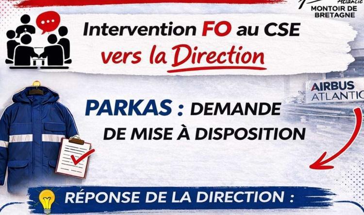 Flash FO "Parkas" : intervention au CSE-E du 26/02/26