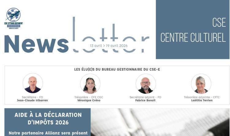 Informations du CSE et de la Coopérative semaine 16