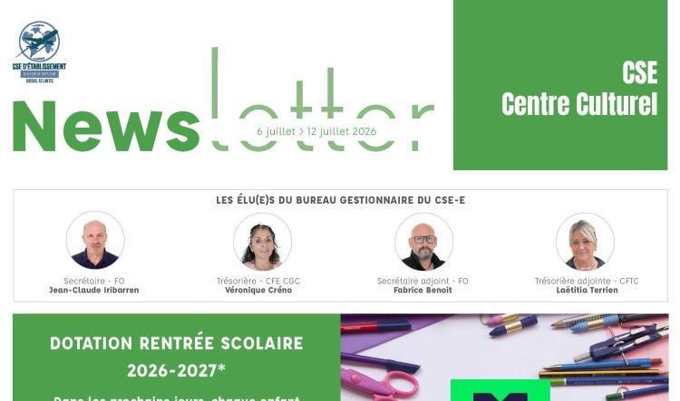 Informations du CSE et de la coopérative semaine 28