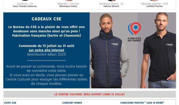 Informations du CSE et de la coopérative semaine 29