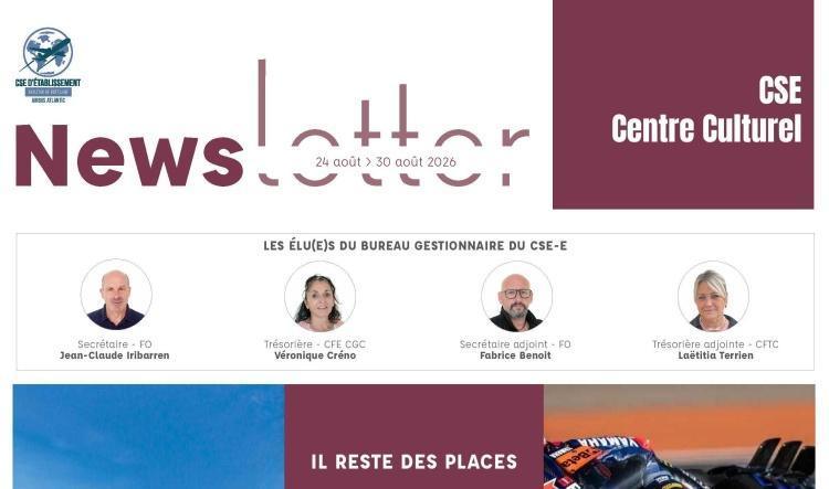 Informations du CSE et de la coopérative semaine 35