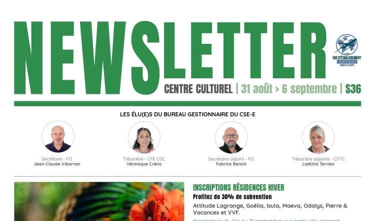 Informations du CSE et de la coopérative semaine 36