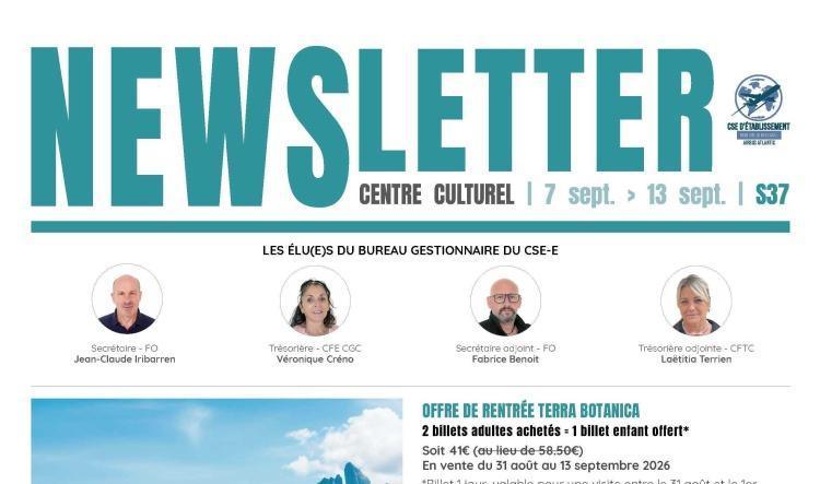 Informations du CSE et de la coopérative semaine 37